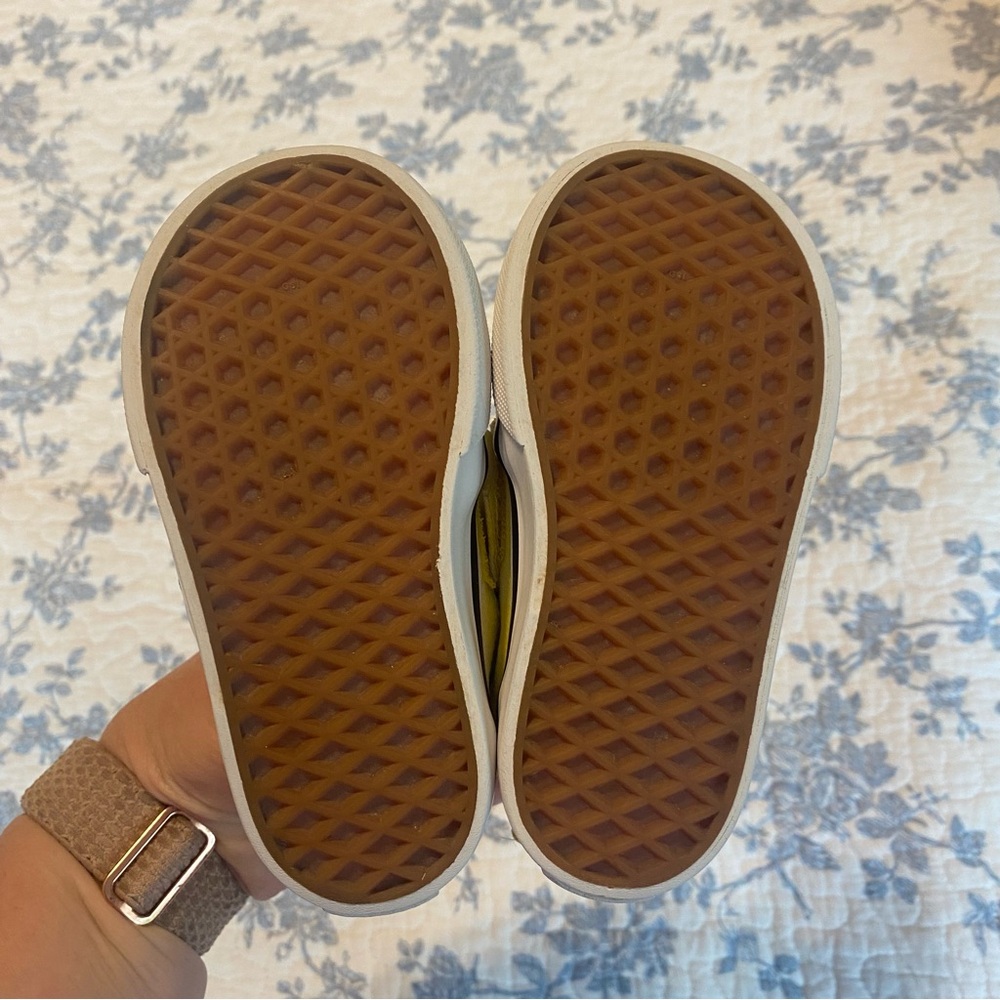 Vans Off the Wall Yellow and White Check Toddler Slip on Sneaker Size 5 - Picture 5 of 8